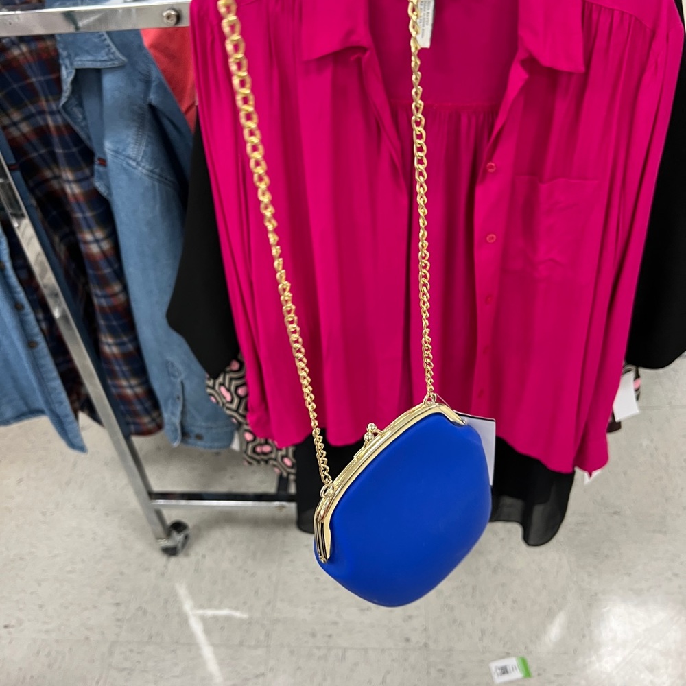 Blue purse.
